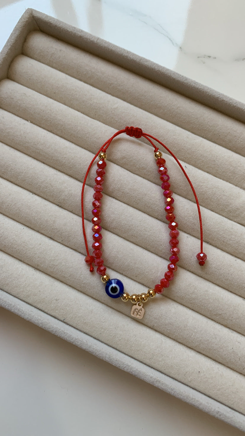 Pulsera cristales rojos